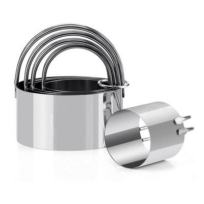 5 tk Roostevabast terasest taignapress 0978 ümmargune küpsisekomplekt käepidemega sõõrik/küpsis