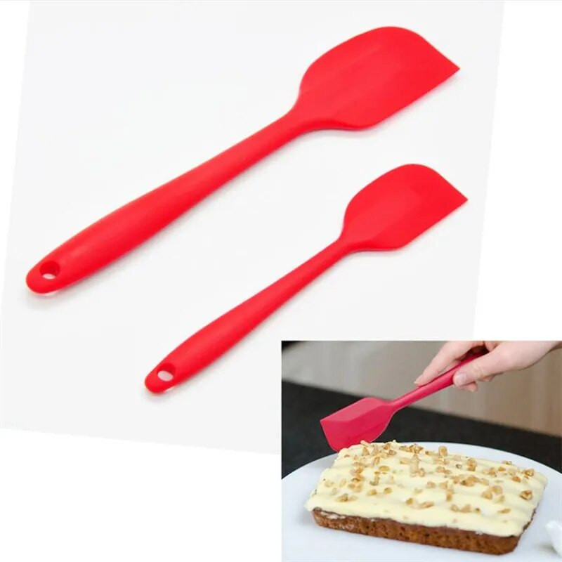 2tk/pakk Silikoonist spaatliga kuumuskindel küpsetuskraabits või-kreemikoogi siluja poleerimisvahend koogikaunistustööriist võisegisti