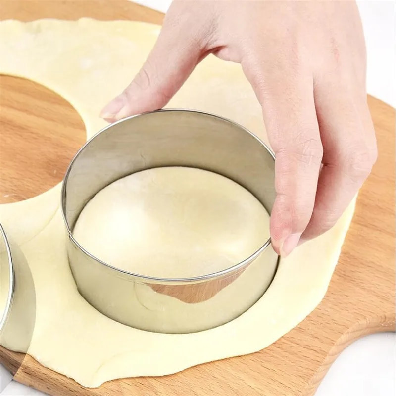 1vnt nerūdijančio plieno apvalūs koldūnai formelių rinkinys pjaustytuvas sausainių tešlos įvynioklis tešlos pjaustymo įrankis virtuvės prietaisai