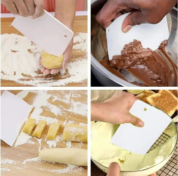 Многофункционална резачка за тесто Купа Скрепер за тесто за хляб Фондан Крем за торта Шпатула Направи си сам резачки за сладкиши Скрепери Кухненски комплект за печене