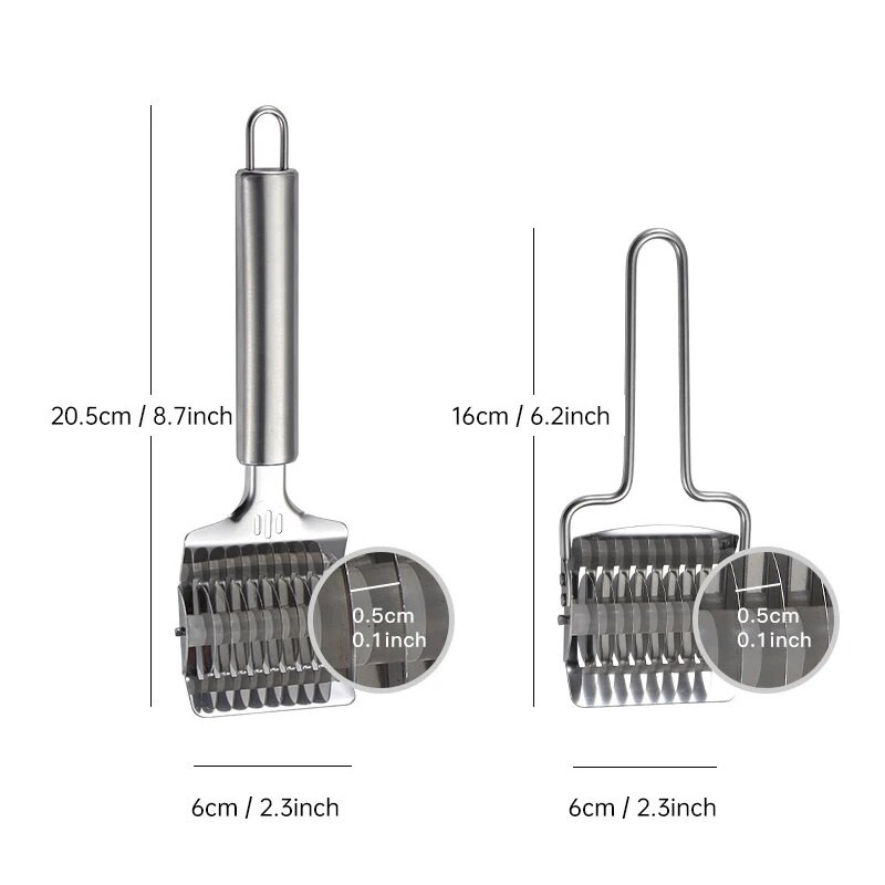 Nerezová oceľová mriežková valčeková krájačka na cesto, manuálna multifunkčná valčeková krájačka na rezance, šalotku a cesnak, krájačka na pizzu, nástroje na pečenie