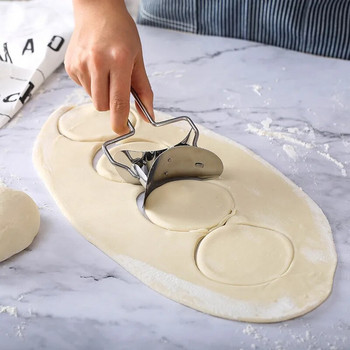 Από ανοξείδωτο χάλυβα Large Dumpling Skin Dough Circle Roll Machine Cutters Home Baking Maker Kitchen Pizza Pizza Rolling Tools