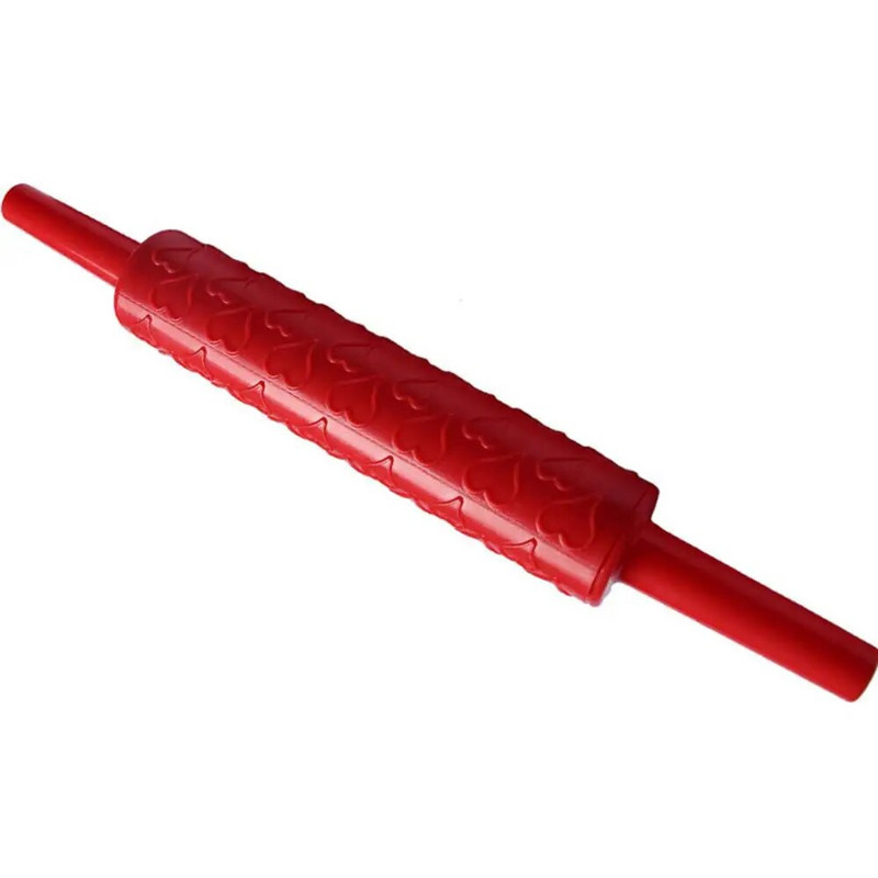 Širdies gėlių raštas kočėlas Kepimas Sausainiai Sausainiai Fondant Tešlos Volelis PP Nelipnus kočėlas Reljefinis formavimas „Pasidaryk pats“ kepimas