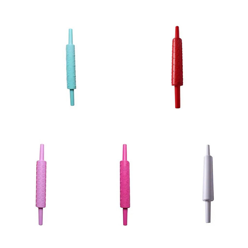 Širdies gėlių raštas kočėlas Kepimas Sausainiai Sausainiai Fondant Tešlos Volelis PP Nelipnus kočėlas Reljefinis formavimas „Pasidaryk pats“ kepimas