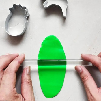 Νέο συμπαγές διαφανές ρολό κεραμικής από πηλό Ακρυλικός άργιλος Sculpey Polymer Clay Rolling Stick Εργαλεία DIY Αξεσουάρ κουζίνας