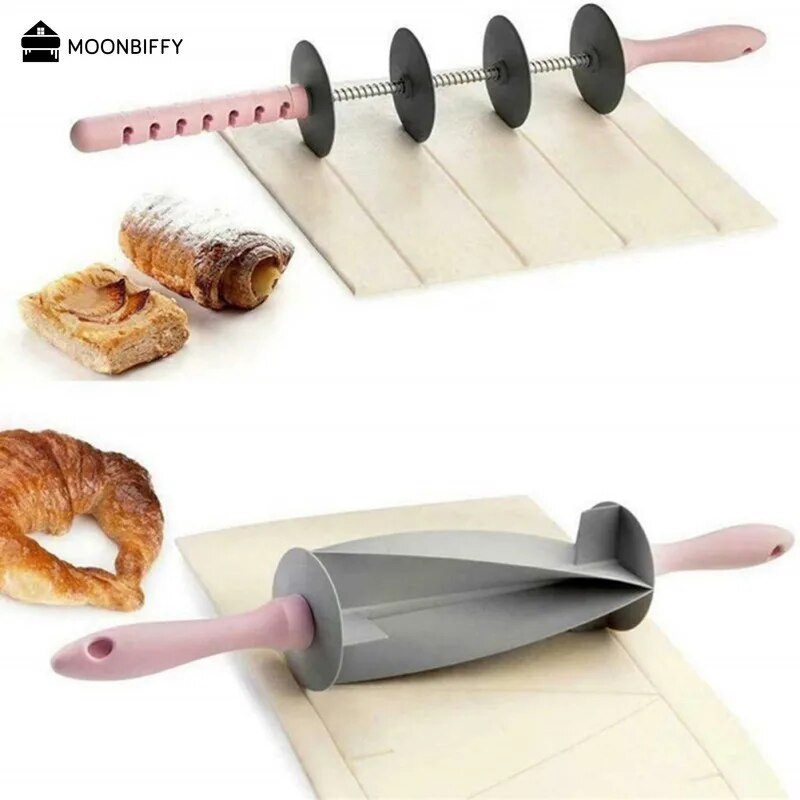 Reguleeritav taignarulli viilutaja komplekt Lõiketööriistad Kookide kaunistamise tööriistad köögi jaoks Mitmeotstarbeline leivaviilutaja sarvesaia lõikamine