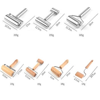 Точилка с двойна ролка от неръждаема стомана, дървено гладко незалепващо тесто, разточващо се кухненски прибори за печене на пай, тестени бисквити
