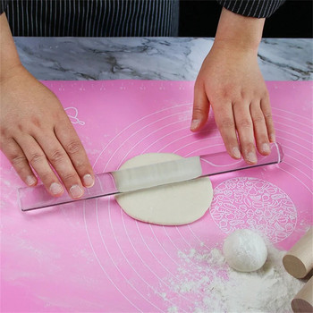 Акрилна точилка Прозрачна плътна куха ролкова пръчка Незалепваща Направи си сам Инструмент за моделиране на печене на сладкиши Аксесоари от полимерна глина Кухня