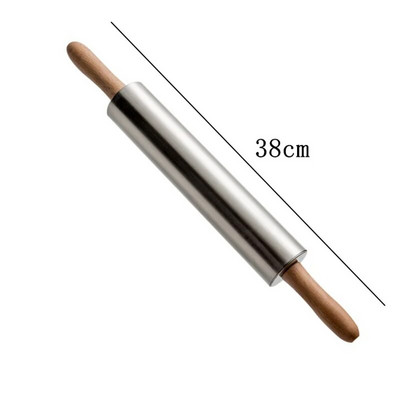 Sucitor antiaderent din oțel inoxidabil, tot din oțel, mâner din lemn, rotație de 360°, bețișoare de presare pentru făină, gadgeturi creative pentru coacere de bucătărie