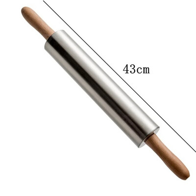 Sucitor antiaderent din oțel inoxidabil, tot din oțel, mâner din lemn, rotație de 360°, bețișoare de presare pentru făină, gadgeturi creative pentru coacere de bucătărie