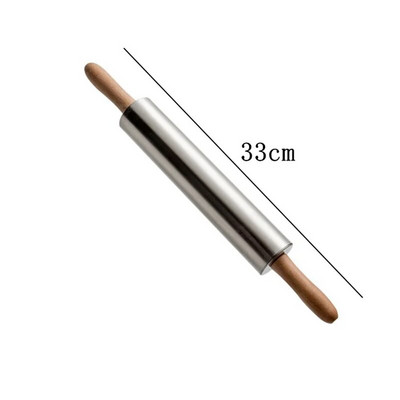 Sucitor antiaderent din oțel inoxidabil, tot din oțel, mâner din lemn, rotație de 360°, bețișoare de presare pentru făină, gadgeturi creative pentru coacere de bucătărie