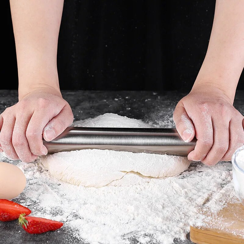 Rozsdamentes acél sodrófa Tészta kekszhenger szerszámok Tapadásmentes tésztahengerítő gép Sütemények és péksütemények konyhai kiegészítők