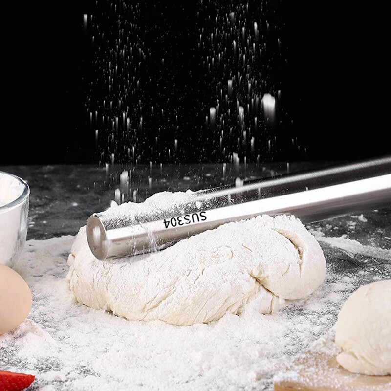 Rozsdamentes acél sodrófa Tészta kekszhenger szerszámok Tapadásmentes tésztahengerítő gép Sütemények és péksütemények konyhai kiegészítők