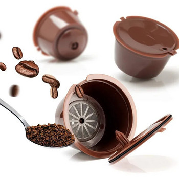 Σετ επαναχρησιμοποιούμενων φίλτρων καφέ με επαναγεμιζόμενες κάψουλες καφέ για καφετιέρα Dolce Gusto με κουτάλι και βούρτσα καθαρισμού 2/4/6 ΤΕΜ.
