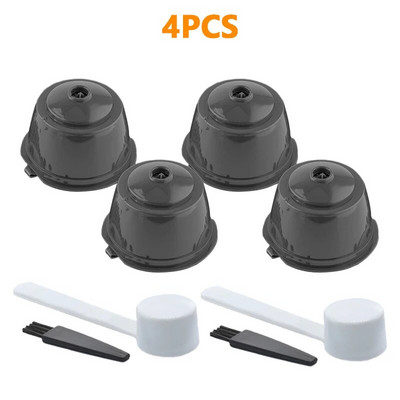 Atkārtoti lietojamu kafijas filtru komplekts Uzpildāmas kafijas kapsulas, kastītes Dolce Gusto kafijas automātam ar karoti un tīrīšanas otu 2/4/6 gab.