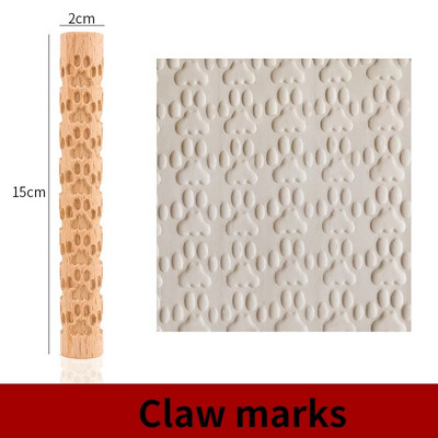 Houten Textuur Modder Geperst Roller Patroon Roller Staaf Reliëf Polymeer Klei Deegroller Keramische Aardewerk Art