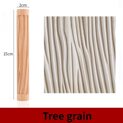 Houten Textuur Modder Geperst Roller Patroon Roller Staaf Reliëf Polymeer Klei Deegroller Keramische Aardewerk Art