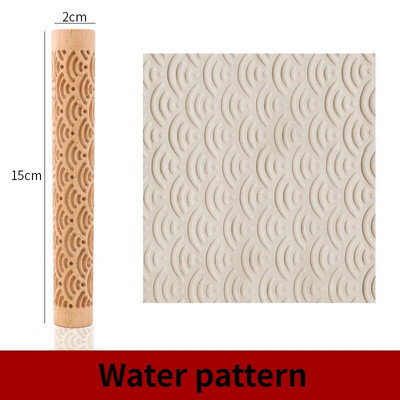 Houten Textuur Modder Geperst Roller Patroon Roller Staaf Reliëf Polymeer Klei Deegroller Keramische Aardewerk Art