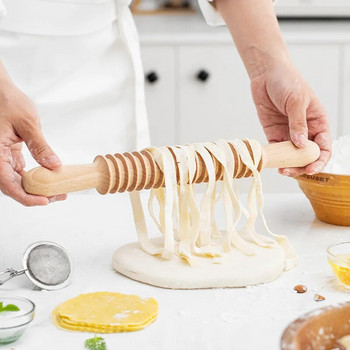 Дървена точилка за хляб Резачка за тесто за тесто Ролкови валци 2-в-1 Точилка Винт Дизайн на резба Кухня Инструменти за готвене Печене