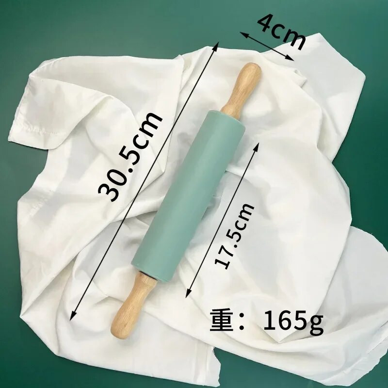 Puidust käepidemega silikoonist taignarull Mittenakkuva Fondant-taignarull Köögiküpsiste koogikeste pasta küpsetustööriistad