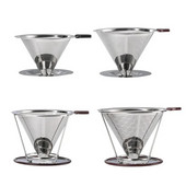 Roostevabast terasest kohvifilter Korduvkasutatavad kahekihilised filtrid Lehter Kohvitilguti filtritass Vastupidavad kohvi valmistamise tööriistad