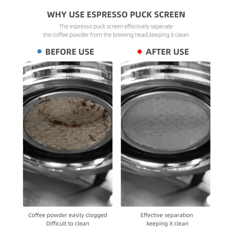 Korduvkasutatav kohvifiltri ekraan 51/53/58 mm kuumakindel võrkkangas Portafilter Barista kohvivalmistamise ekraan espresso jaoks