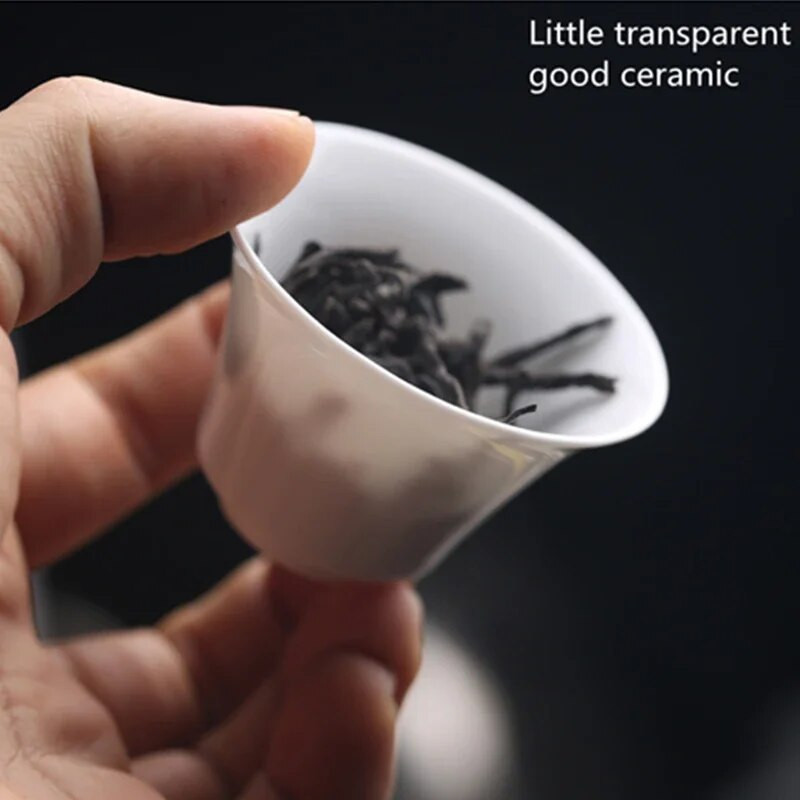 Mini 50 ml Gaiwan arbatai Tvirtas baltas porcelianinis turenas su dangteliu arbatos indas Kelioninis Kung Fu arbatos rinkinys Kinijos puodelis Maži dubenėliai Chawan