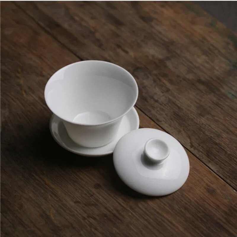 Mini 50 ml Gaiwan arbatai Tvirtas baltas porcelianinis turenas su dangteliu arbatos indas Kelioninis Kung Fu arbatos rinkinys Kinijos puodelis Maži dubenėliai Chawan
