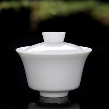 Σετ τσαγιού High White Porcelain, Sancai Bowl, Cover Bowl, Tea Maker, Large Cup Gaiwan, Pure White Porcelain, Respect Tea Bowl