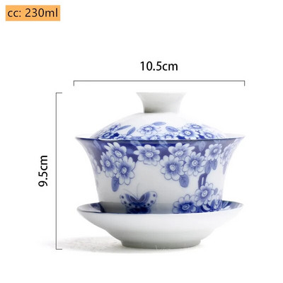 Jingdezheni valgest portselanist Gaiwani teetass Sinist ja valget portselanist teekeetja Keraamiline käsitsi maalitud teekaussi teekomplekti tarvikud