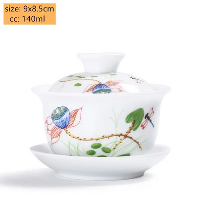 Jingdezheni valgest portselanist Gaiwani teetass Sinist ja valget portselanist teekeetja Keraamiline käsitsi maalitud teekaussi teekomplekti tarvikud