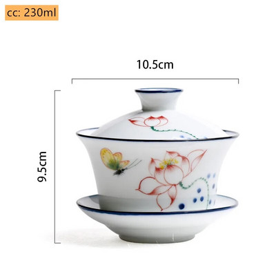 Jingdezheni valgest portselanist Gaiwani teetass Sinist ja valget portselanist teekeetja Keraamiline käsitsi maalitud teekaussi teekomplekti tarvikud
