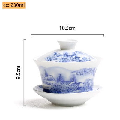 Jingdezheni valgest portselanist Gaiwani teetass Sinist ja valget portselanist teekeetja Keraamiline käsitsi maalitud teekaussi teekomplekti tarvikud