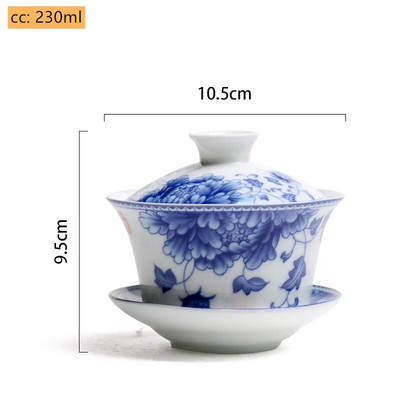 Jingdezheni valgest portselanist Gaiwani teetass Sinist ja valget portselanist teekeetja Keraamiline käsitsi maalitud teekaussi teekomplekti tarvikud