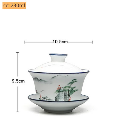 Jingdezheni valgest portselanist Gaiwani teetass Sinist ja valget portselanist teekeetja Keraamiline käsitsi maalitud teekaussi teekomplekti tarvikud