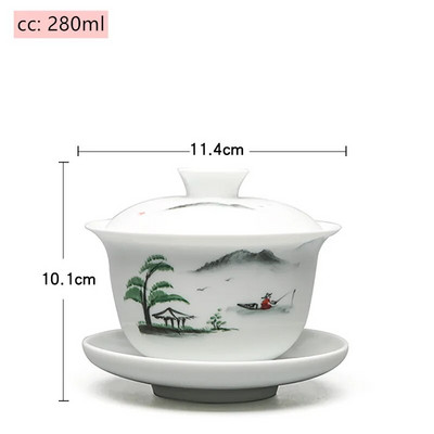 Jingdezheni valgest portselanist Gaiwani teetass Sinist ja valget portselanist teekeetja Keraamiline käsitsi maalitud teekaussi teekomplekti tarvikud