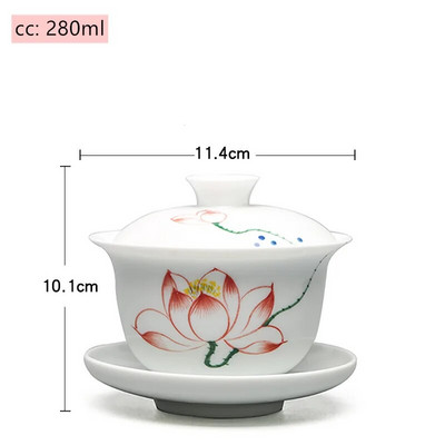 Jingdezheni valgest portselanist Gaiwani teetass Sinist ja valget portselanist teekeetja Keraamiline käsitsi maalitud teekaussi teekomplekti tarvikud