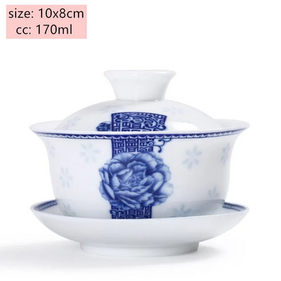 Jingdezheni valgest portselanist Gaiwani teetass Sinist ja valget portselanist teekeetja Keraamiline käsitsi maalitud teekaussi teekomplekti tarvikud