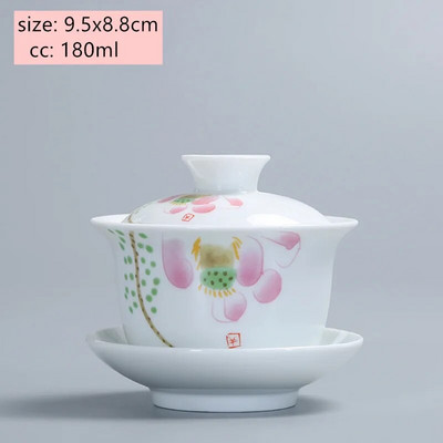 Jingdezheni valgest portselanist Gaiwani teetass Sinist ja valget portselanist teekeetja Keraamiline käsitsi maalitud teekaussi teekomplekti tarvikud