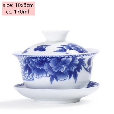 Jingdezheni valgest portselanist Gaiwani teetass Sinist ja valget portselanist teekeetja Keraamiline käsitsi maalitud teekaussi teekomplekti tarvikud