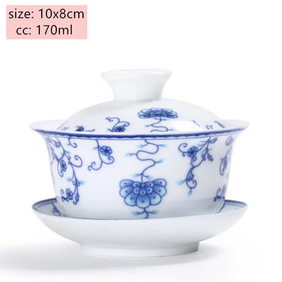 Jingdezheni valgest portselanist Gaiwani teetass Sinist ja valget portselanist teekeetja Keraamiline käsitsi maalitud teekaussi teekomplekti tarvikud