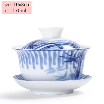 Jingdezheni valgest portselanist Gaiwani teetass Sinist ja valget portselanist teekeetja Keraamiline käsitsi maalitud teekaussi teekomplekti tarvikud