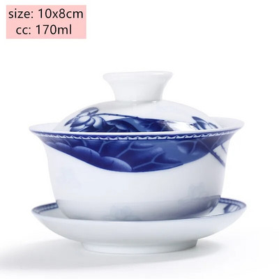 Jingdezheni valgest portselanist Gaiwani teetass Sinist ja valget portselanist teekeetja Keraamiline käsitsi maalitud teekaussi teekomplekti tarvikud