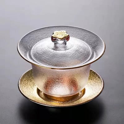 Japán kézzel készített hőálló üveg fedőtál Gaiwan teáskészlet teásszertartási kiegészítők Gaiwan utazáshoz Gai Wan Tureen