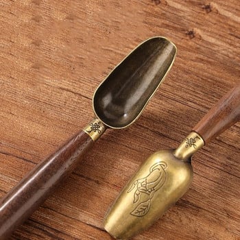 1 τεμ. κουταλάκι τσαγιού Ebony Teaspoon από μασίφ ξύλο Retro Creative Tea Shovel Tea KongFu Tea Ceremony Αξεσουάρ Δώρο