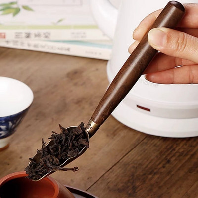 1 τεμ. κουταλάκι τσαγιού Ebony Teaspoon από μασίφ ξύλο Retro Creative Tea Shovel Tea KongFu Tea Ceremony Αξεσουάρ Δώρο