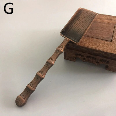 1 tk Vintage eebenipuu teelusikas metallist/täispuidust käepidemega Retro loominguline teekühvel Tee KongFu teetseremoonia tarvikud Teelusikaga kingitus