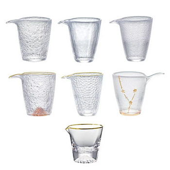 Стъклена панаирна чаша в японски стил Проста с Glod Rim Чайник Kung Fu Tea Lique Разделител Gongdao Чаша Чайник