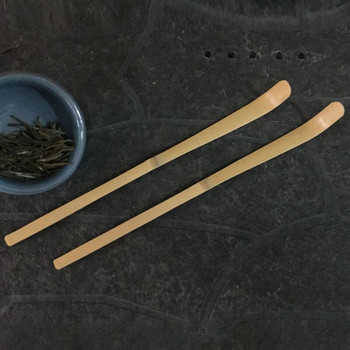 Ξύλινα ξυλάκια τσαγιού κουτάλι Teaware κουταλάκι τσαγιού Χειροποίητη σπάτουλα με φύλλα μπαμπού Οδηγός εργαλείο κουζίνας Spice Gadget Μαγειρικό σκεύος