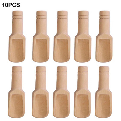 10 tk kohvitee minisuhkrulusikas puidust ümmarguse käepidemega teelusikas väike soolalabidas piimapulbri kulbid puidust maitseainelusikad